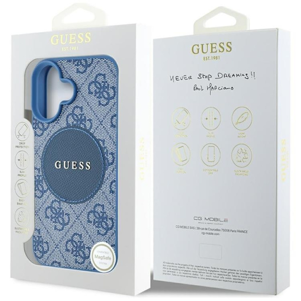 Guess telefontaske til iPhone 16 MagSafe 4G Circle - Blå