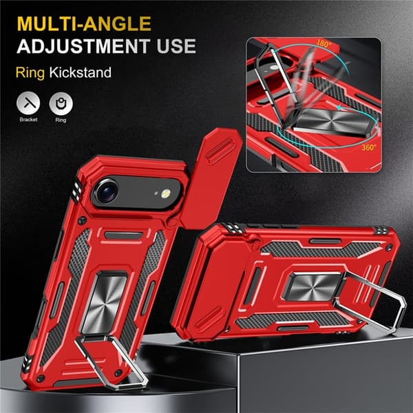 Mobilskal till iPhone Air Kickstand Lens Lid - Röd Röd