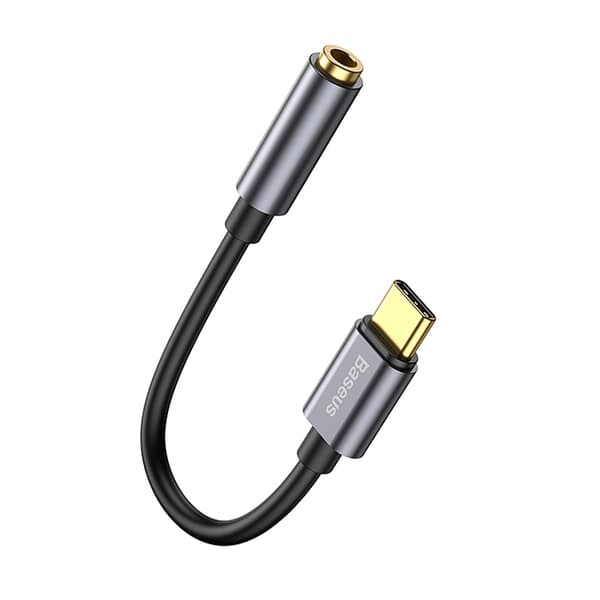 Baseus USB-C Hovedtelefonadapter DAC minijack 3.5mm - Grå Grå