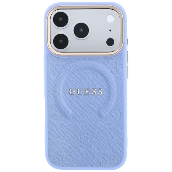 Guess Mobilskal För iPhone 18 Pro Max Magsafe Saffiano Peony - Ljusblå