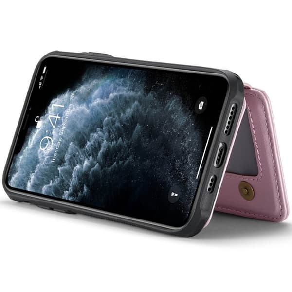 JEEHOOD J05 Mobilskal till iPhone 11 Pro Max Läder med Kortfack - Rosa