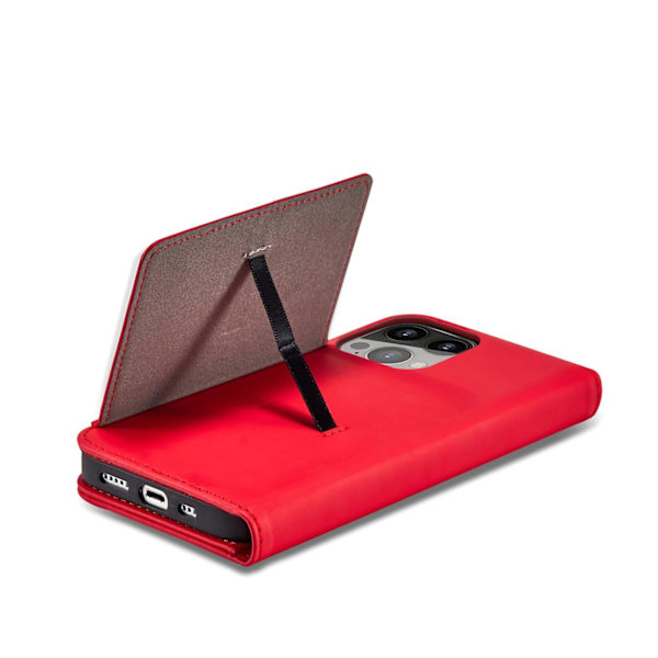 iPhone 12 Pro Max Lompakkokotelo Magnet Stand - Punainen Röd