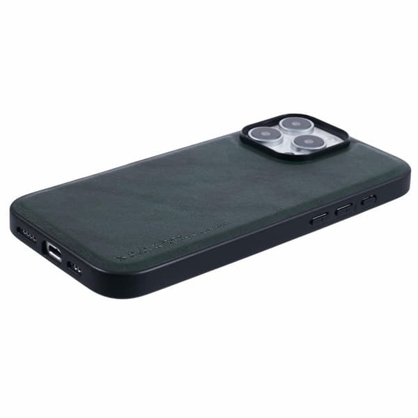 X-LEVEL Bojue-3 Mobilskal till iPhone 16 Pro Max i läder - Grön