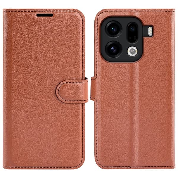 AMORUS Oppo Find X9 Pro 5G Plånboksfodral Konstläder - Brun