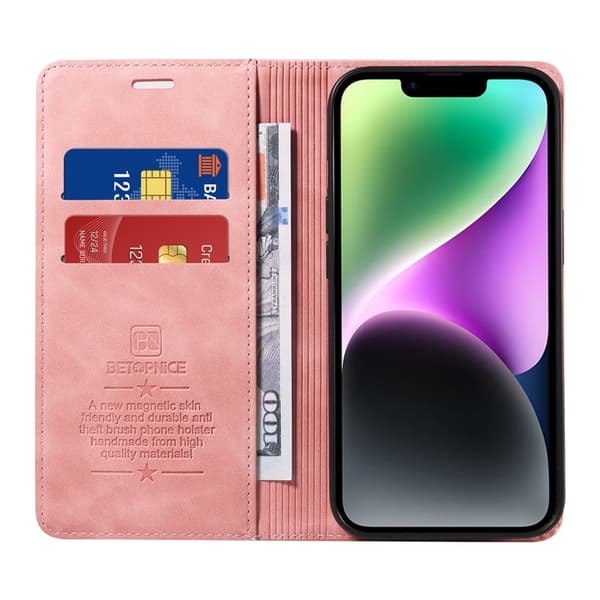 BETOPNICE Samsung Galaxy A37 Plånboksfodral Konstläder RFID-Skydd - Rosa