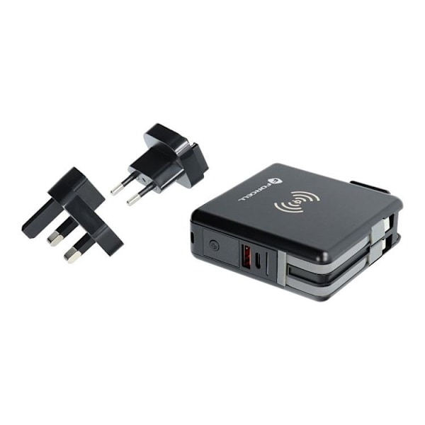 Forcell 5in1 Laddare och Powerbank 10000 mAh USB-C/Lightning Kabel 20W - Svart Svart
