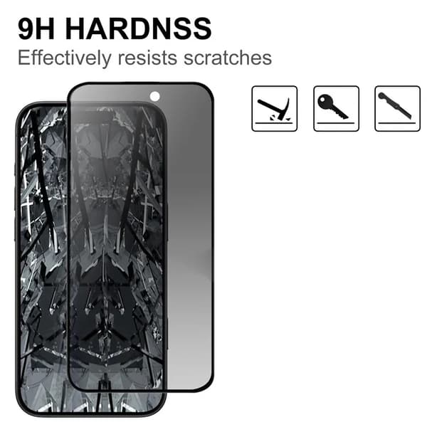 iPhone 17 Pro Max Härdat Glas Skärmskydd 2.5D Privacy Svart