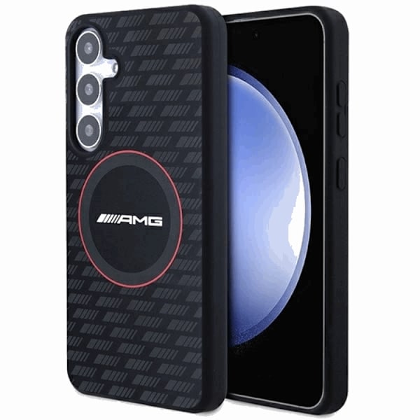 AMG Galaxy S24 Plus Mobilskal MagSafe Silikon Carbon Patter - Svart Svart