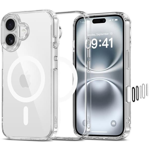 Tech-Protect Mobilskal till iPhone 16 Magsafe Flexair Hybrid CC Transparent