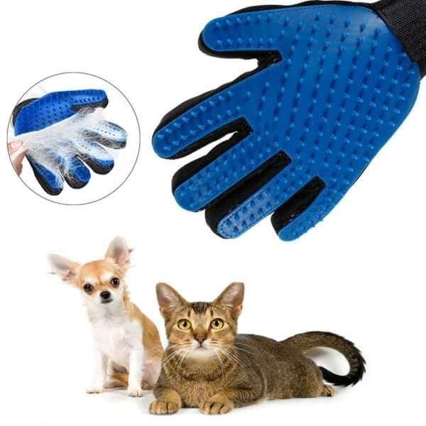 Børstehandske - Pels plejehandske til kæledyr - Kat og hund