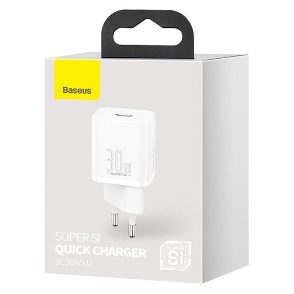 Baseus Super Si 1C Väggladdare USB-C 30 W - Vit Vit