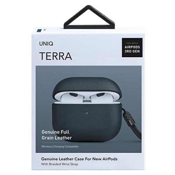UNIQ Terra Äkta läder AirPods 3 Gen. Fodral - Nautisk Blå Blå