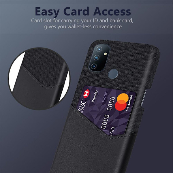 Cover med kortslot til Oneplus Nord N10 - Sort Black
