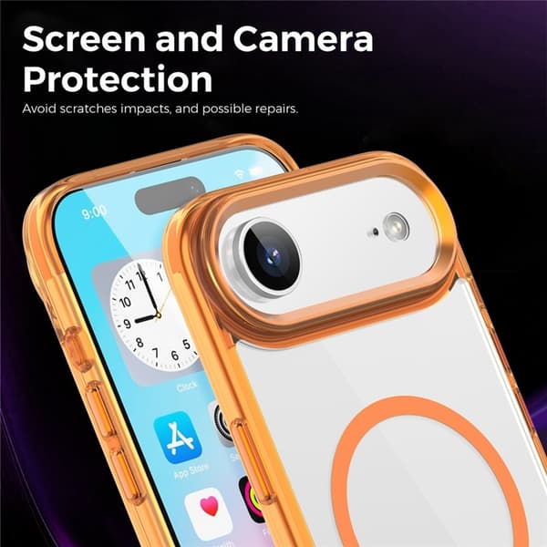 Mobilskal till iPhone Air MagSafe TPU+PC Transparent - Orange Orange