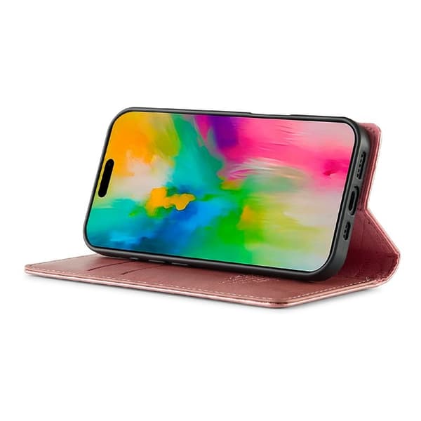 LC.IMEEKE iPhone 17 Plånboksfodral Konstläder- Roséguld