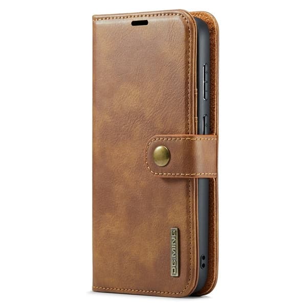 DG.MING Samsung Galaxy A35 5G Äkta Läder Plånboksfodral Brun