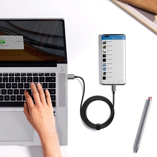 Baseus USB-C till USB-A kabel 100W 2m Superior Series - Svart Svart