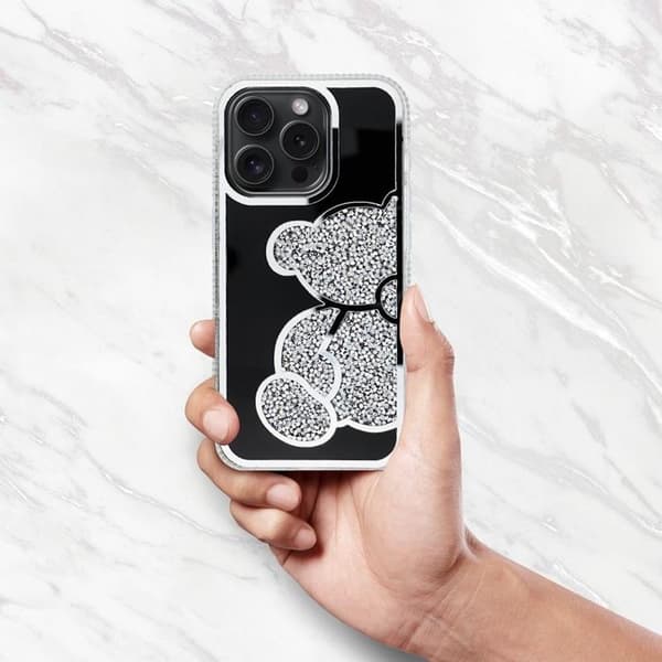 Mobilskal till iPhone 16 Pro Max Teddy Bear - Silver Silver