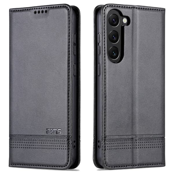 AZNS Samsung Galaxy S24+ Plånboksfodral Konstläder - Svart