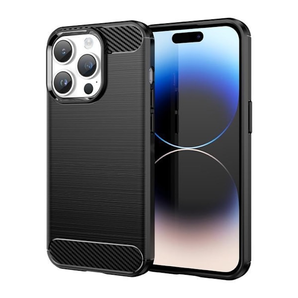 iPhone 15 Pro Max Mobilskal Carbon Fleksibel - Sort Black