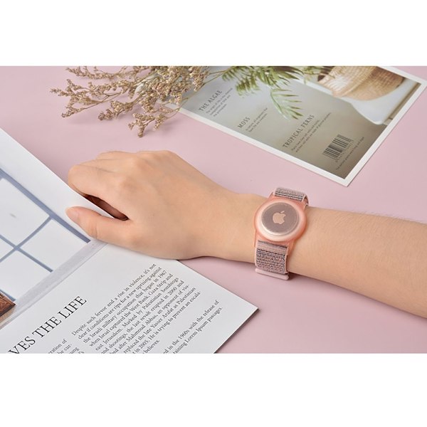 Tech-Protect Apple Airtag Armband Nylon - Rosa