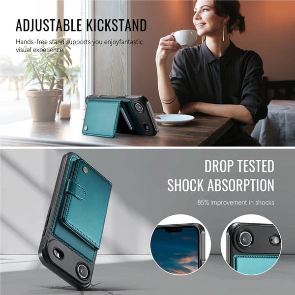 JEEHOOD J09 Mobilskal till iPhone Air RFID Skydd Läder Grön