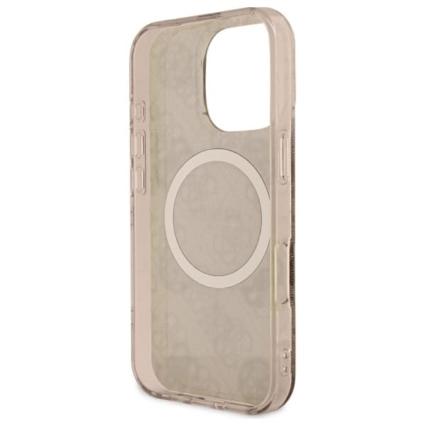 Guess Mobilskal till iPhone 16 Pro Max MagSafe IML Peony On 4G - Brun Brun
