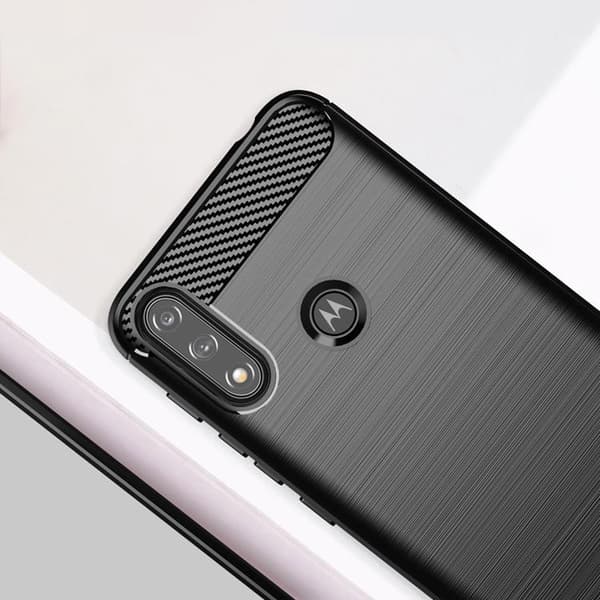 Carbon Fleksibelt Cover Motorola Moto E7i Power - Sort Black