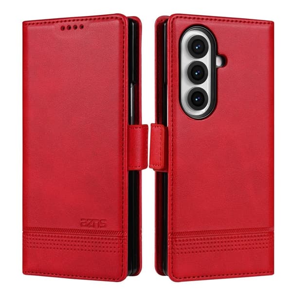 AZNS Samsung Galaxy Z Fold7 Plånboksfodral Konstläder - Röd