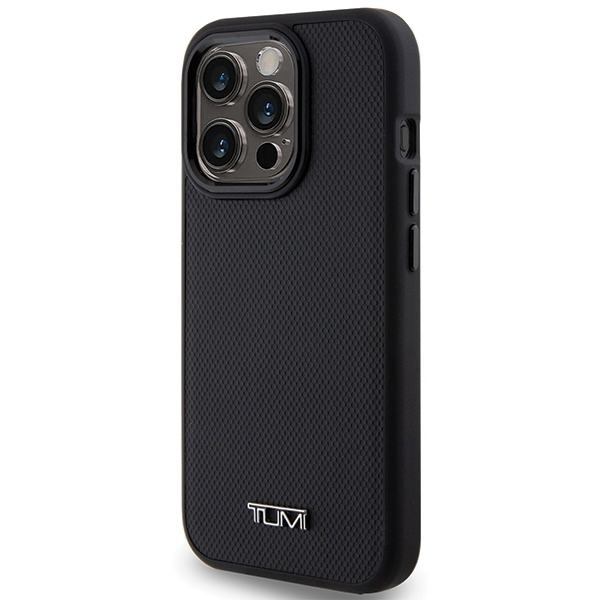 Tumi Mobilskal till iPhone 15 Pro MagSafe Leather Ballistic Pattern - Svart