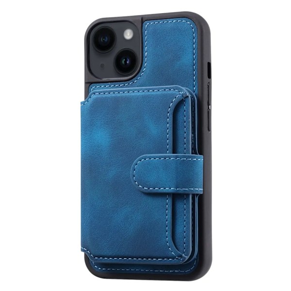 iPhone 15 Plus Mobilskal Korthållare - Blå