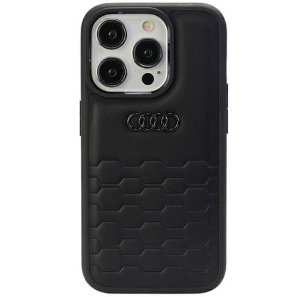 Audi iPhone 15 Pro Max Mobilskal Syntetiskt Läder - Svart Svart