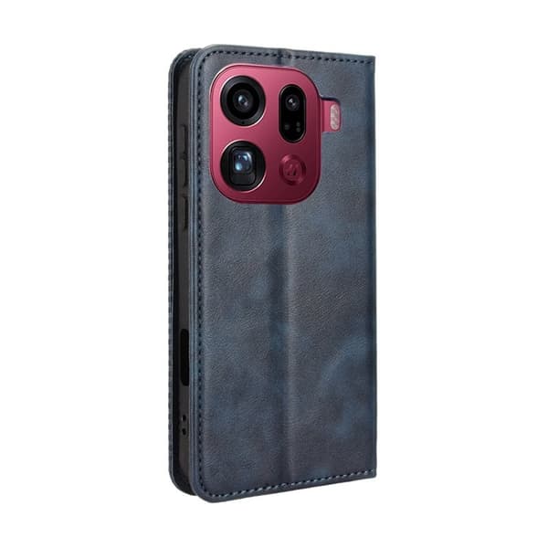 Oppo Find X9 Pro 5G Plånboksfodral Konstläder Retro Textur - Blå