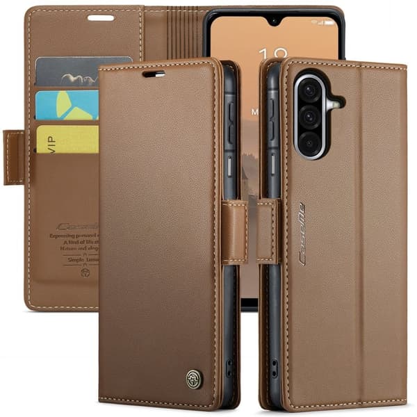 CASEME Plånboksfodral Konstläder för Samsung Galaxy A26 5G - Brun