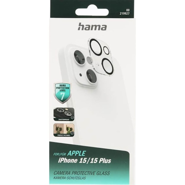 Hama iPhone 15/15 Plus Kameralinsskydd i Härdat Glas - Transparent
