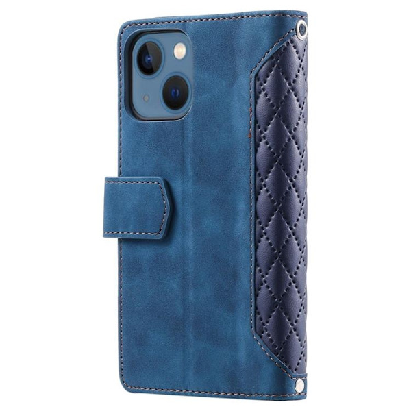 iPhone 14 Plus Plånboksfodral Rhombus - Blå Blå