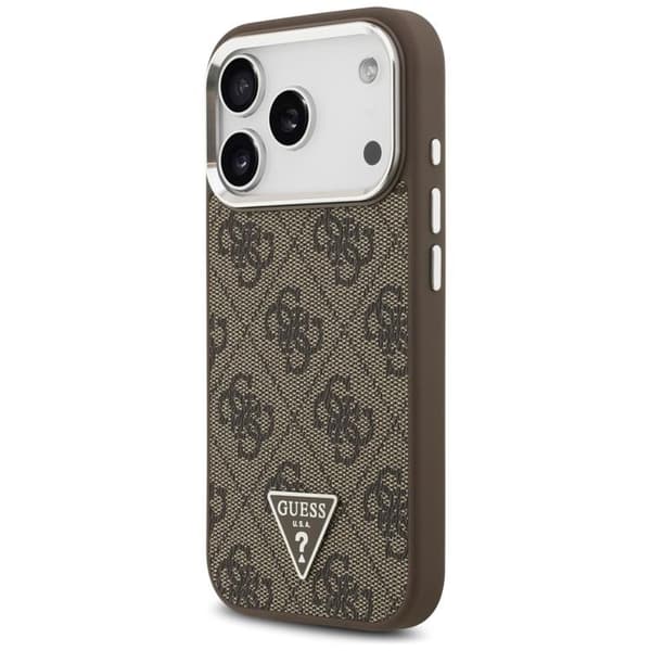 Guess Telefontaske til iPhone 17 Pro MagSafe 4G Trekantlogo - Brun Brun
