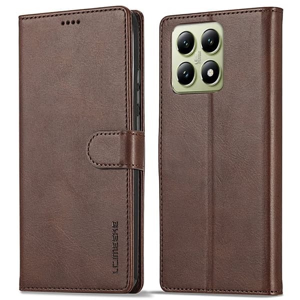 LC.IMEEKE Xiaomi 14T Plånboksfodral Konstläder - Brun