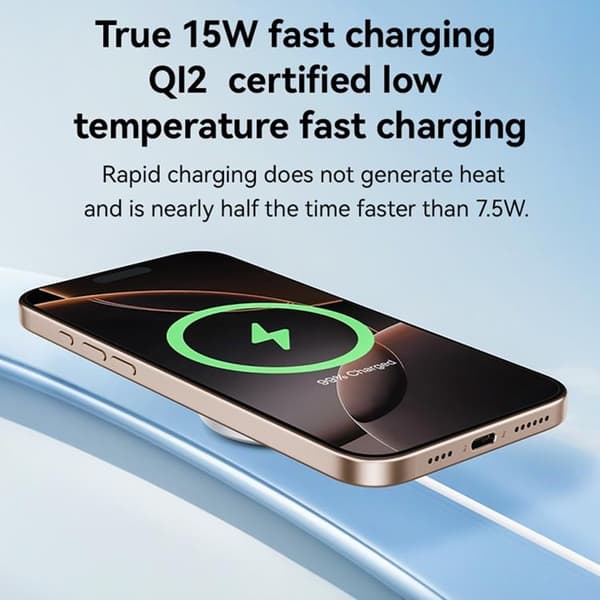 YESIDO Qi2 Rund MagSafe Trådlös Laddare iPhone med Typ-C-kabel DS24 - Vit