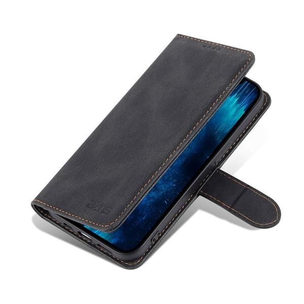 AZNS iPhone 13 Pro Max Plånboksfodral i Konstläder - Svart