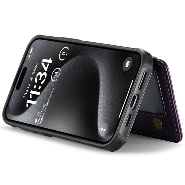 JEEHOOD J05 Mobilskal till iPhone 15 Pro Läder MobilLila