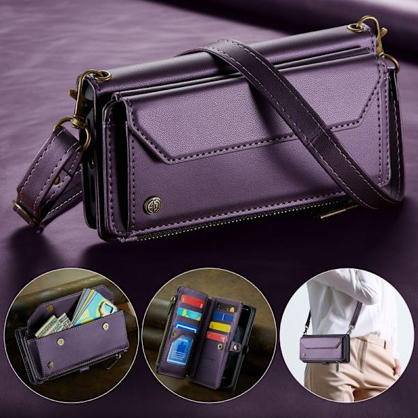 CASEME Plånboksfodral Konstläder för iPhone 11 Pro Max - Lila