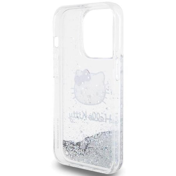 Hello Kitty iPhone 14 Pro Max Mobilskal Liquid Glitter Charms Kitty Head