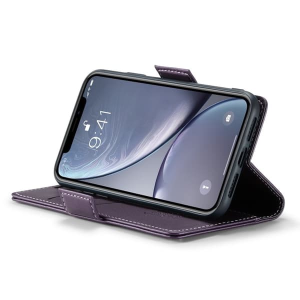 CASEME Plånboksfodral Konstläder iPhone XR RFID-Skydd Lila