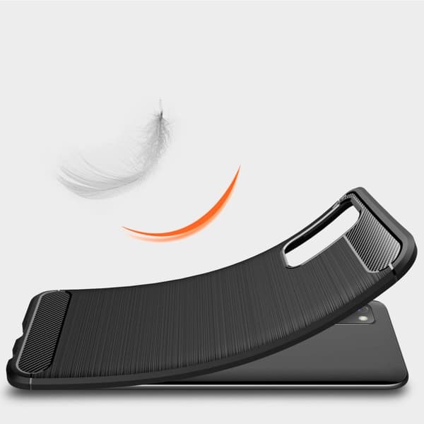TPU Carbon-puhelinkuori Galaxy A02S - Musta Black
