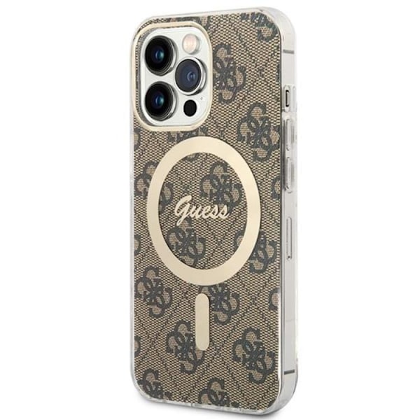 Guess iPhone 13 Pro Max Magsafe Skal Print + Trådlös Laddare - Brun