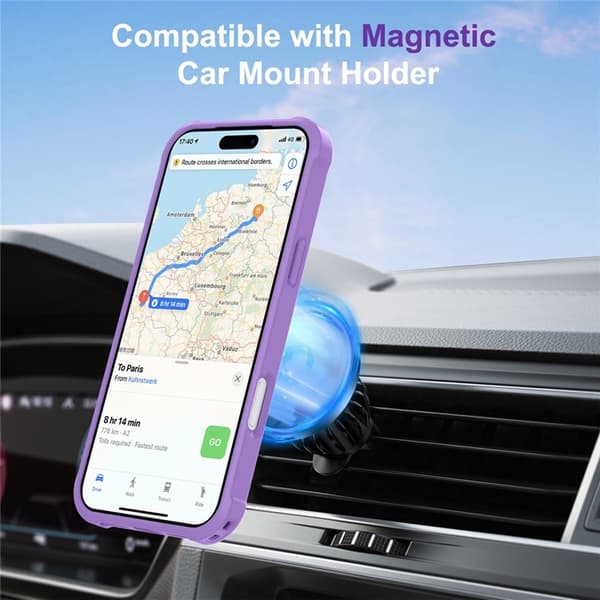 Mobilskal till iPhone 17 Pro Max MagSafe Kickstand Shockproof - Lila Lila