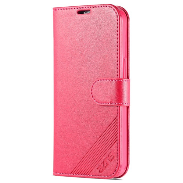 AZNS iPhone 15 Pro Max Plånboksfodral Konstläder - Röd