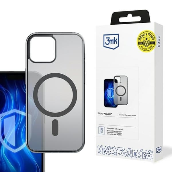3MK Telefontaske til iPhone 12 Pro Max MagSafe Frosty - Sort Black