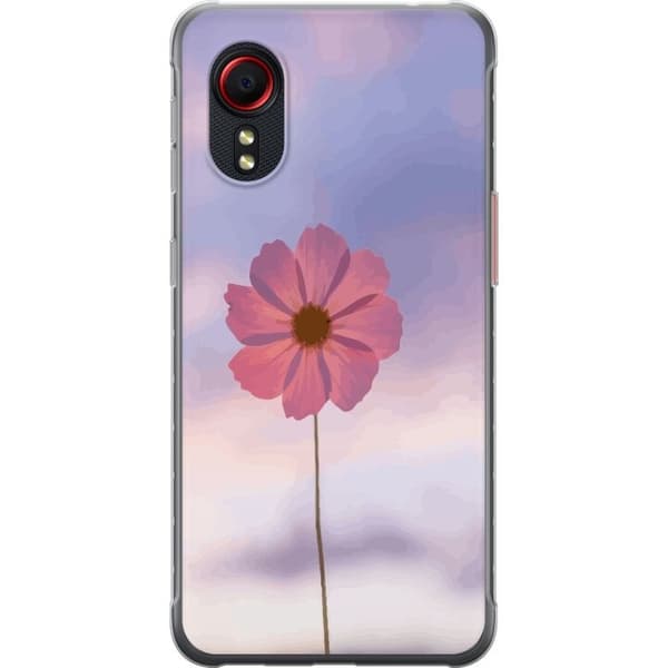 Telefontaske til Samsung Galaxy Xcover 5 med lyserød blomst